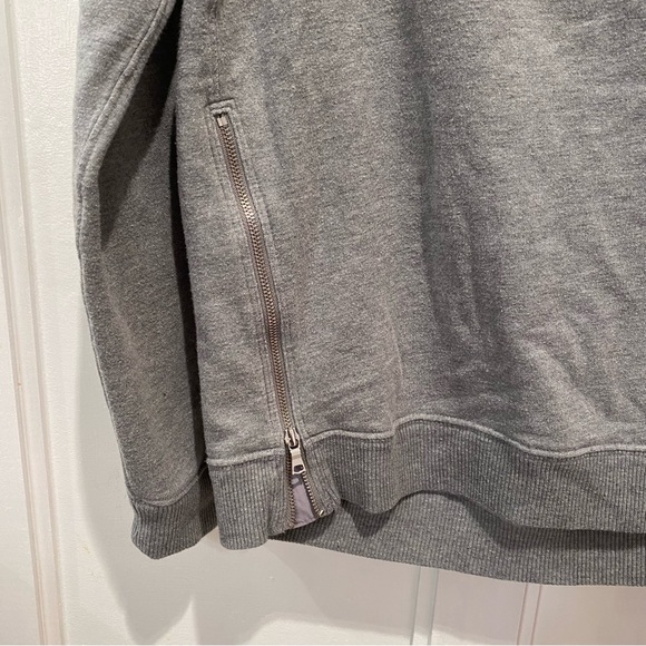 GAP Small Heather Grey Gray Sweatshirt with Side Zip - Picture 3 of 9